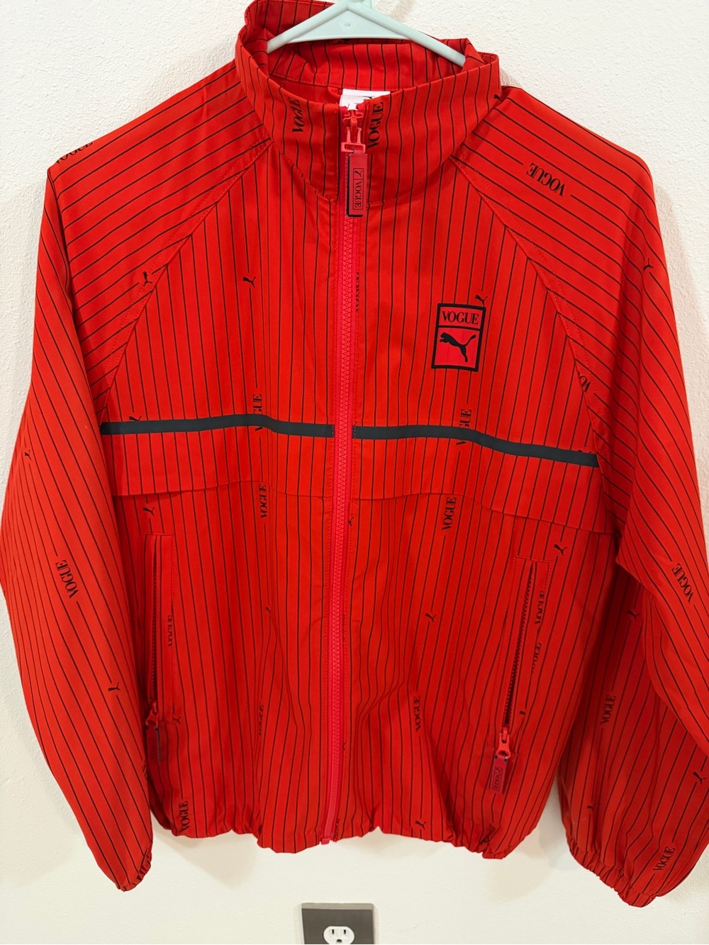 Puma Red Pinstripe Puffer Jacket